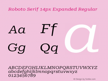 Roboto Serif 14px Expanded Regular Version 1.004图片样张