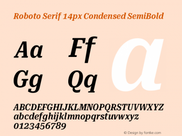 Roboto Serif 14px Condensed SemiBold Version 1.004图片样张