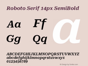 Roboto Serif 14px SemiBold Version 1.004图片样张