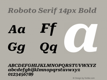 Roboto Serif 14px Bold Version 1.004图片样张