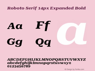 Roboto Serif 14px Expanded Bold Version 1.004图片样张