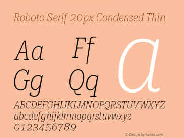 Roboto Serif 20px Condensed Thin Version 1.004图片样张