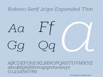 Roboto Serif 20px Expanded Thin Version 1.004图片样张