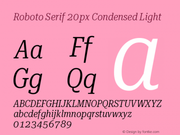 Roboto Serif 20px Condensed Light Version 1.004图片样张