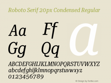 Roboto Serif 20px Condensed Regular Version 1.004图片样张