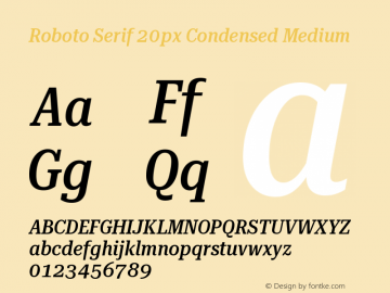 Roboto Serif 20px Condensed Medium Version 1.004图片样张