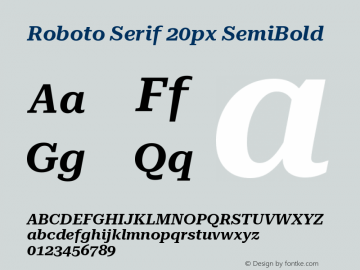 Roboto Serif 20px SemiBold Version 1.004图片样张