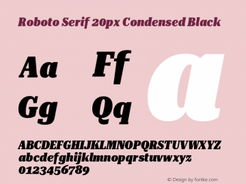 Roboto Serif 20px Condensed Black Version 1.004图片样张