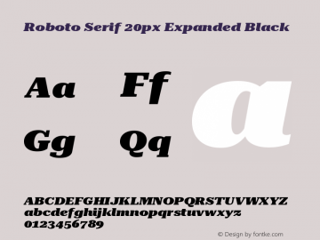Roboto Serif 20px Expanded Black Version 1.004图片样张