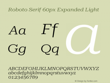Roboto Serif 60px Expanded Light Version 1.004图片样张