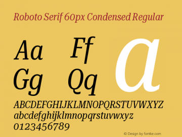 Roboto Serif 60px Condensed Regular Version 1.004图片样张