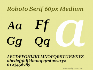 Roboto Serif 60px Medium Version 1.004图片样张