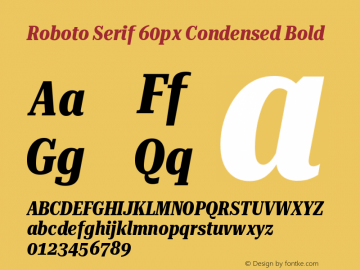 Roboto Serif 60px Condensed Bold Version 1.004图片样张