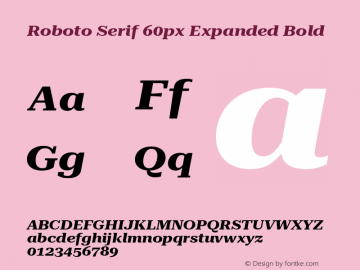Roboto Serif 60px Expanded Bold Version 1.004图片样张