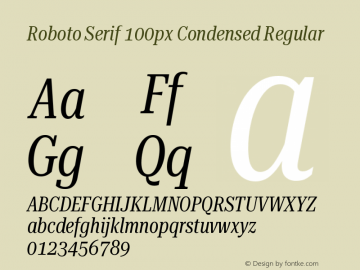 Roboto Serif 100px Condensed Regular Version 1.004图片样张