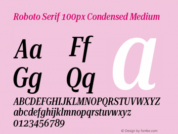 Roboto Serif 100px Condensed Medium Version 1.004图片样张