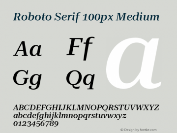 Roboto Serif 100px Medium Version 1.004图片样张