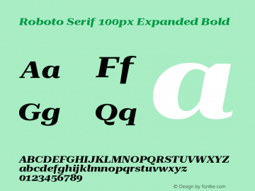 Roboto Serif 100px Expanded Bold Version 1.004图片样张