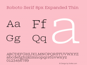 Roboto Serif 8px Expanded Thin Version 1.004图片样张