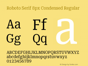 Roboto Serif 8px Condensed Regular Version 1.004图片样张