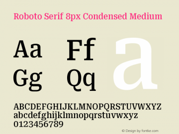 Roboto Serif 8px Condensed Medium Version 1.004图片样张