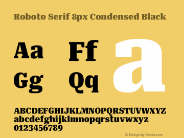 Roboto Serif 8px Condensed Black Version 1.004图片样张