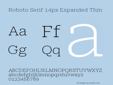 Roboto Serif 14px Expanded Thin Version 1.004图片样张