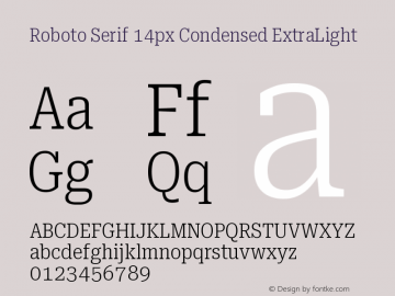 Roboto Serif 14px Condensed ExtraLight Version 1.004图片样张