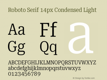 Roboto Serif 14px Condensed Light Version 1.004图片样张