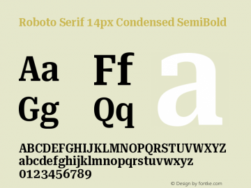 Roboto Serif 14px Condensed SemiBold Version 1.004图片样张