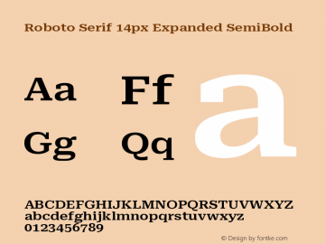 Roboto Serif 14px Expanded SemiBold Version 1.004图片样张