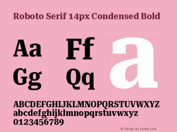 Roboto Serif 14px Condensed Bold Version 1.004图片样张