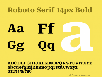 Roboto Serif 14px Bold Version 1.004图片样张