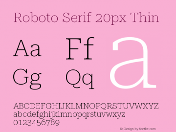 Roboto Serif 20px Thin Version 1.004图片样张