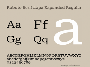 Roboto Serif 20px Expanded Regular Version 1.004图片样张
