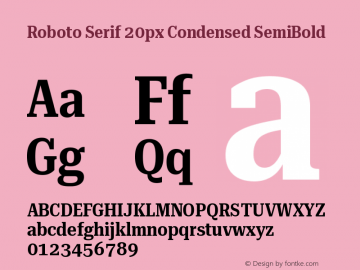 Roboto Serif 20px Condensed SemiBold Version 1.004图片样张