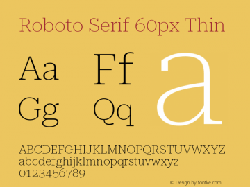 Roboto Serif 60px Thin Version 1.004图片样张