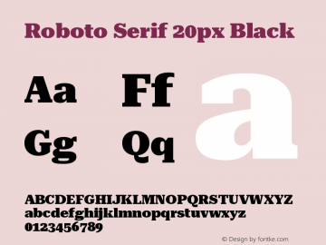 Roboto Serif 20px Black Version 1.004图片样张