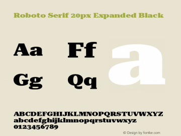 Roboto Serif 20px Expanded Black Version 1.004图片样张