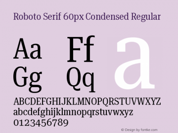 Roboto Serif 60px Condensed Regular Version 1.004图片样张