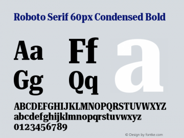 Roboto Serif 60px Condensed Bold Version 1.004图片样张