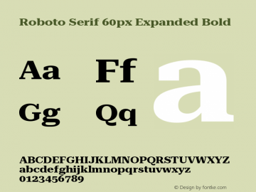 Roboto Serif 60px Expanded Bold Version 1.004图片样张