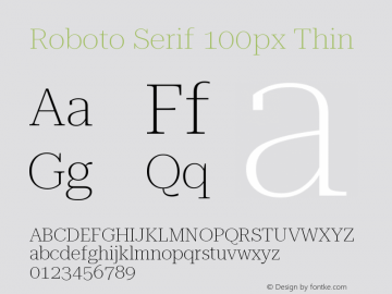 Roboto Serif 100px Thin Version 1.004图片样张