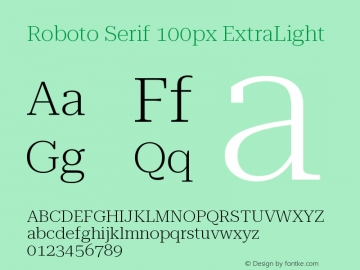 Roboto Serif 100px ExtraLight Version 1.004图片样张