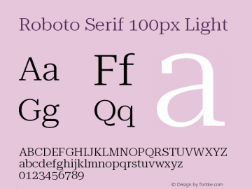 Roboto Serif 100px Light Version 1.004图片样张