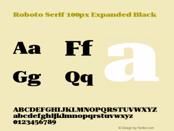 Roboto Serif 100px Expanded Black Version 1.004图片样张