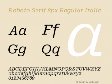 Roboto Serif 8px Regular Italic Version 1.004图片样张