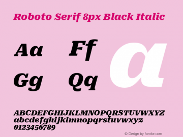 Roboto Serif 8px Black Italic Version 1.004图片样张