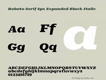 Roboto Serif 8px Expanded Black Italic Version 1.004图片样张