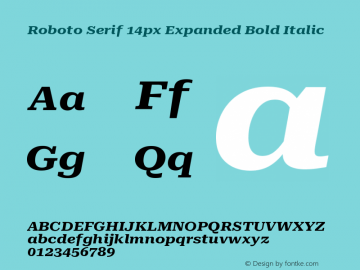 Roboto Serif 14px Expanded Bold Italic Version 1.004图片样张